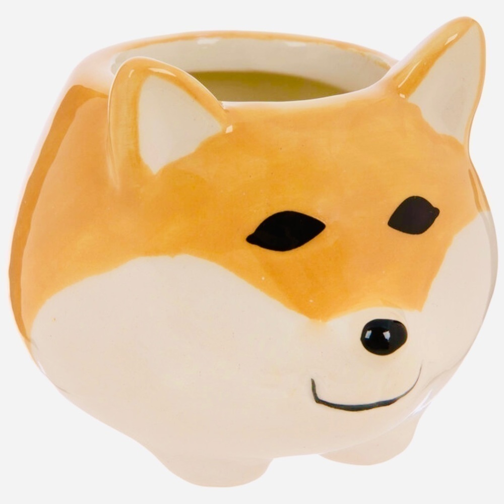 Corgi Dog Ceramic Flower Plant Pot